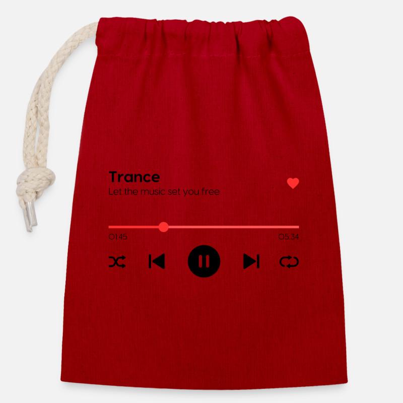 Trance - Closable cotton gift bag (14x20cm) - red