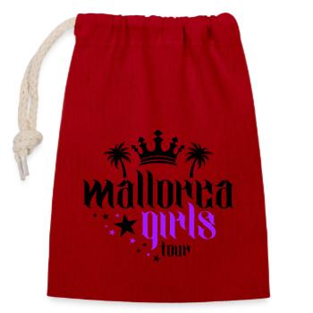 Mallorca Girls Tour - Verschließbarer Geschenkbeutel aus Baumwolle (14x20cm) - Rot - Vorne