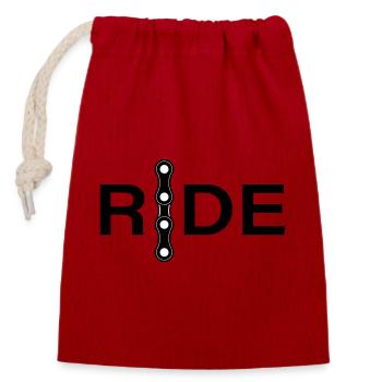 Chain Lines Minimal Design - Closable cotton gift bag (14x20cm) - red - Front