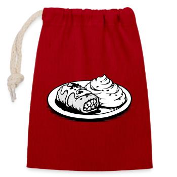 Wrap de chou Golubzi avec purée de pommes de terre - Sac cadeau en coton avec cordon (14 x 20 cm) - rouge - Devant