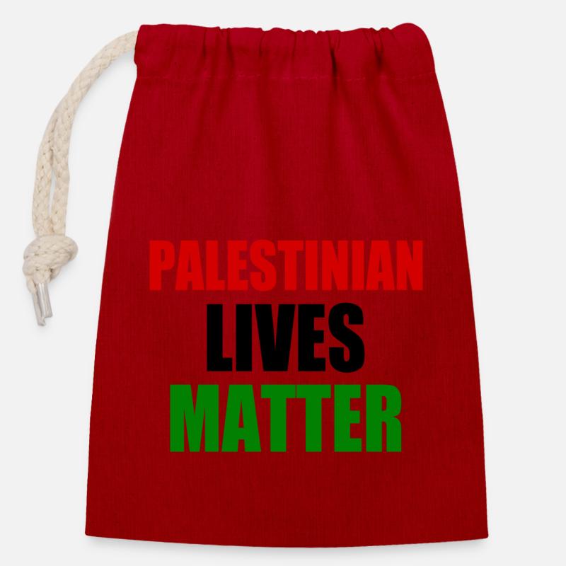 Palestinian lives matter - Verschließbarer Geschenkbeutel aus Baumwolle (14x20cm) - Rot