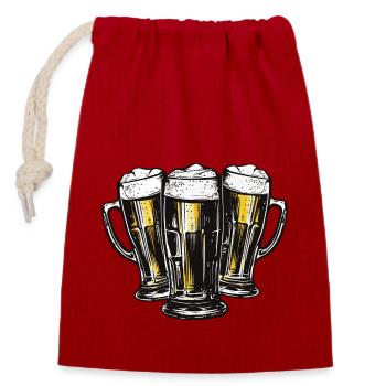Beer Booze Party - Closable cotton gift bag (14x20cm) - red - Front