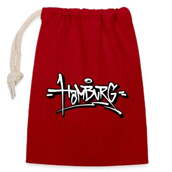 Hamburg - Closable cotton gift bag (14x20cm) - red - Front