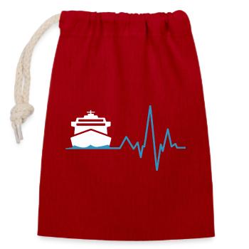Battement de cœur de croisière - Sac cadeau en coton avec cordon (14 x 20 cm) - rouge - Devant
