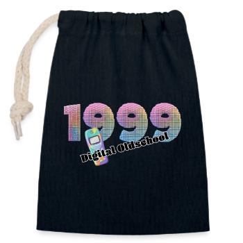 1999 – Digital threshold - Closable cotton gift bag (14x20cm) - navy - Front
