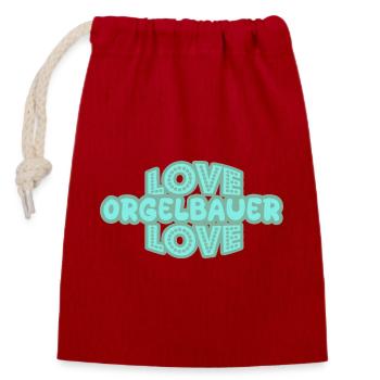 Organ builder as a vocation - Closable cotton gift bag (14x20cm) - red - Front