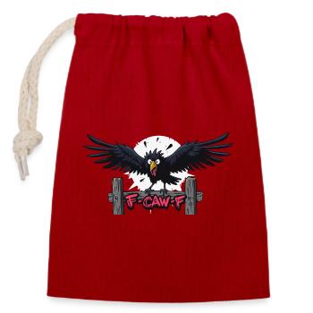 F-Caw-F Apparition du Corbeau Graffiti - Sac cadeau en coton avec cordon (14 x 20 cm) - rouge - Devant