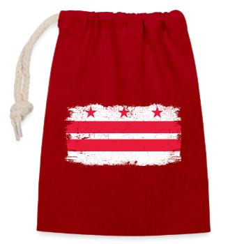 Washington D.C. Columbia USA Capital Flag Distress - Closable cotton gift bag (14x20cm) - red - Front