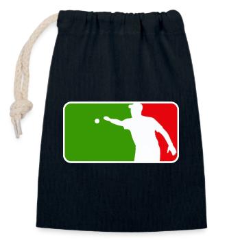 Petanque Boule Petanca Major League Style ITALY - Verschließbarer Geschenkbeutel aus Baumwolle (14x20cm) - Navy - Vorne