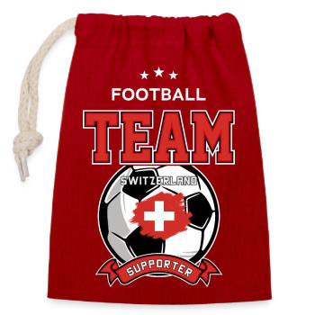 Switzerland - Closable cotton gift bag (14x20cm) - red - Front