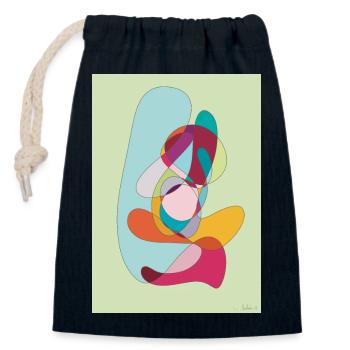 Abstrakte Farbflächen Komposition - Verschließbarer Geschenkbeutel aus Baumwolle (14x20cm) - Navy - Vorne