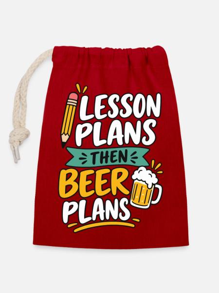 Bierliebhaber Stammtisch Bier Fan Geschenk - Verschließbarer Geschenkbeutel aus Baumwolle (14x20cm) - Rot