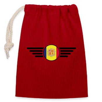 Andorra Stil Design T-Shirt - Verschließbarer Geschenkbeutel aus Baumwolle (14x20cm) - Rot - Vorne