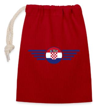 Croatia Style Design T-Shirt - Closable cotton gift bag (14x20cm) - red - Front
