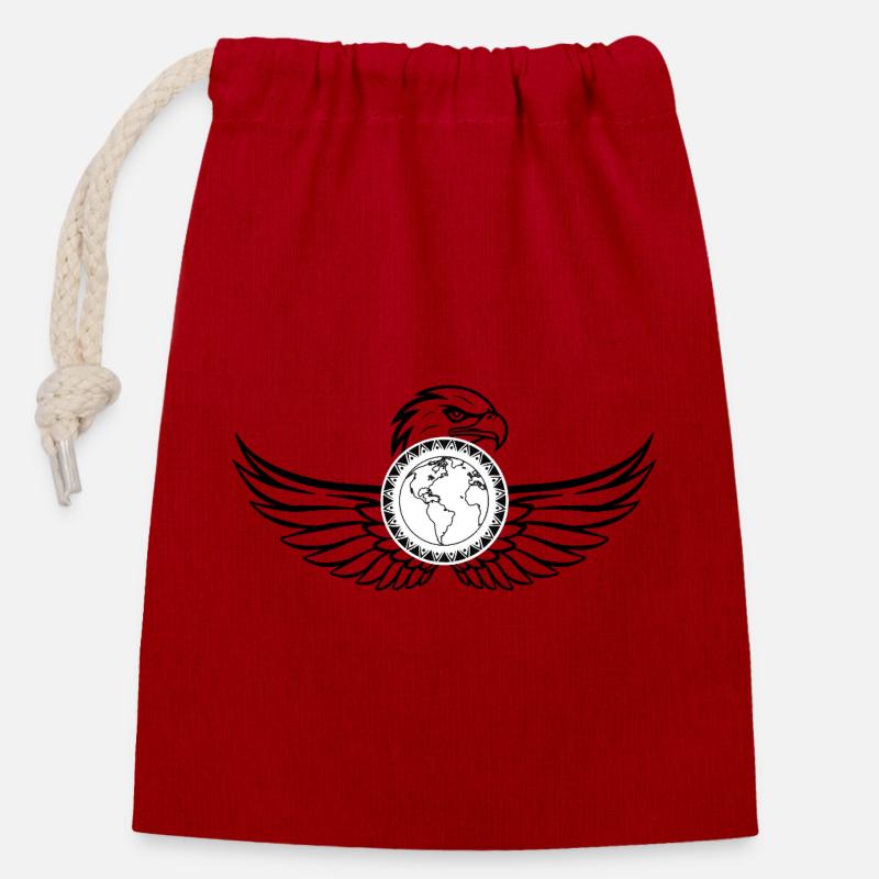 The Weld protected by an eagle - Closable cotton gift bag (14x20cm) - red