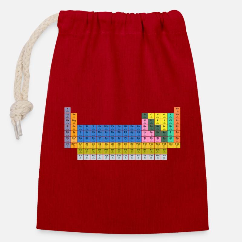 PeriodicTable - Closable cotton gift bag (14x20cm) - red