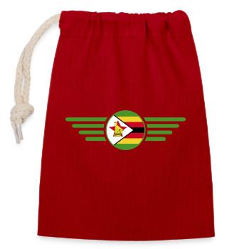 J’aime le Zimbabwe, T-shirt design de style élégance - Sac cadeau en coton avec cordon (14 x 20 cm) - rouge - Devant