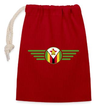J’aime le Zimbabwe, T-shirt design de style élégance - Sac cadeau en coton avec cordon (14 x 20 cm) - rouge - Devant