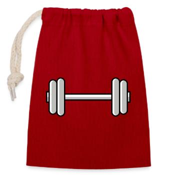 Dumbbell weights icon - Closable cotton gift bag (14x20cm) - red - Front