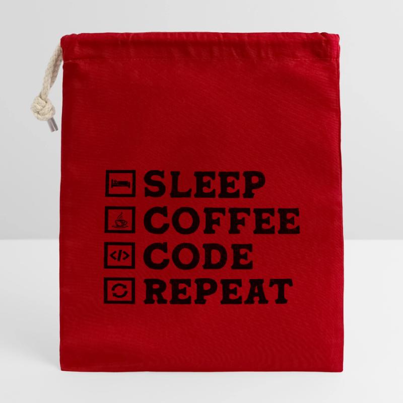 Coffee Coding Programmer Coder Developer Nerd Coff Closable cotton gift bag (14x20cm)