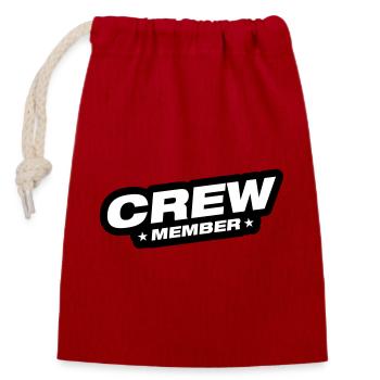 Crew Member - Closable cotton gift bag (14x20cm) - red - Front