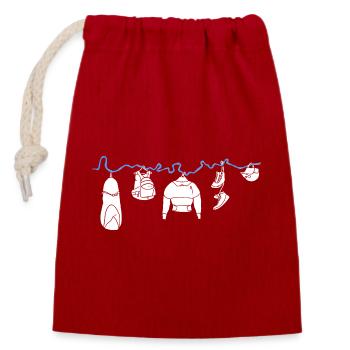 Hanging whitewater clothing on the course of the river - Closable cotton gift bag (14x20cm) - red - Front