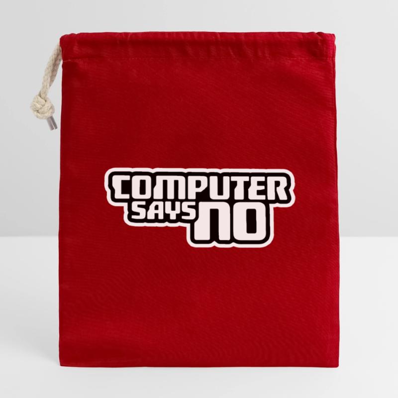 Computer Says No Funny Programmer Nerd Technique Closable cotton gift bag (14x20cm)