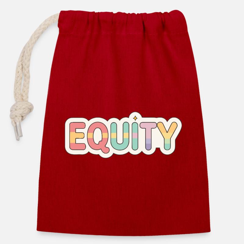 Rainbow Pastel Fairness - Closable cotton gift bag (14x20cm) - red