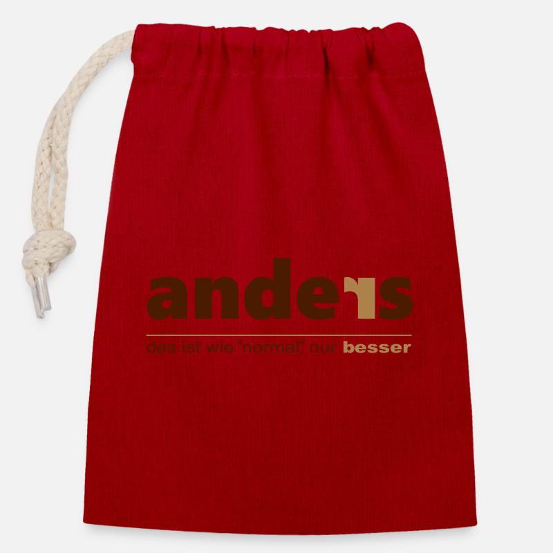 Anders ist wie "normal", nur besser. Sei du selbst - Verschließbarer Geschenkbeutel aus Baumwolle (14x20cm) - Rot