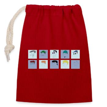 Smug Men Collection - Closable cotton gift bag (14x20cm) - red - Front