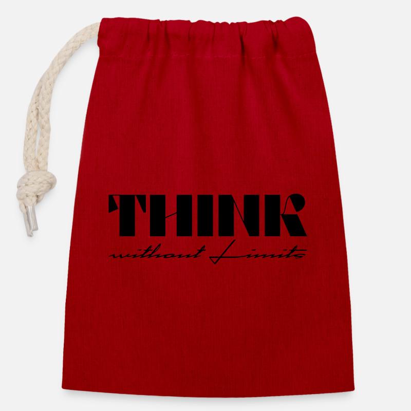 Think without Limits - Closable cotton gift bag (14x20cm) - red