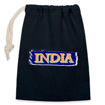 India Indian Hindu Pride Flag Country I Gift - Closable cotton gift bag (14x20cm) - navy - Front