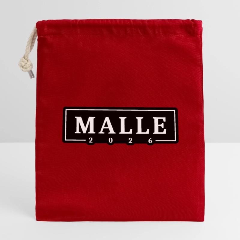 Malle 2026 Vacances à Majorque Sac cadeau en coton avec cordon (14 x 20 cm)