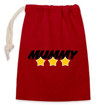 Mom of the Year - Mother's Day - Closable cotton gift bag (14x20cm) - red - Front