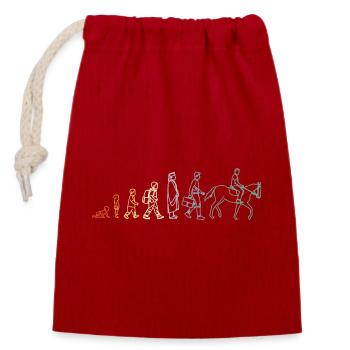 Évolution équestre - Sac cadeau en coton avec cordon (14 x 20 cm) - rouge - Devant