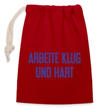 Travailler intelligemment et dur - La devise du succès pour les acteurs - Sac cadeau en coton avec cordon (14 x 20 cm) - rouge - Devant