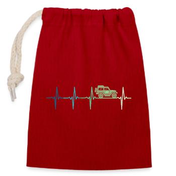 off road 4x4 offroad off-road vehicle - Sac cadeau en coton avec cordon (14 x 20 cm) - rouge - Devant