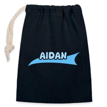 Geschenk für Aidan - Verschließbarer Geschenkbeutel aus Baumwolle (14x20cm) - Navy - Vorne