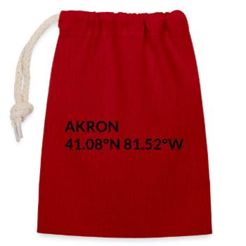 Akron Ohio USA Koordinaten - Verschließbarer Geschenkbeutel aus Baumwolle (14x20cm) - Rot - Vorne