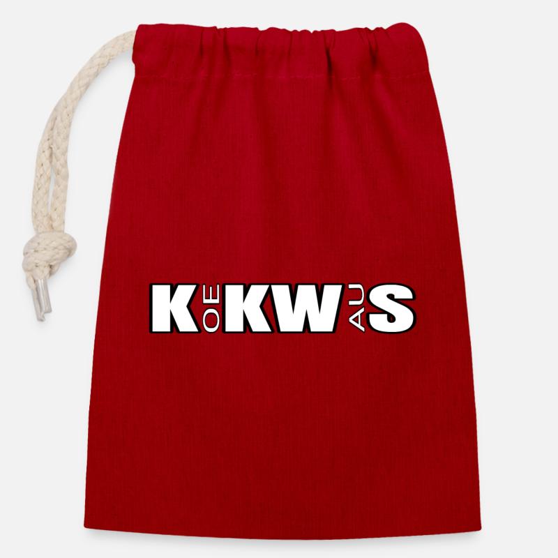 K:KW:S - Verschließbarer Geschenkbeutel aus Baumwolle (14x20cm) - Rot