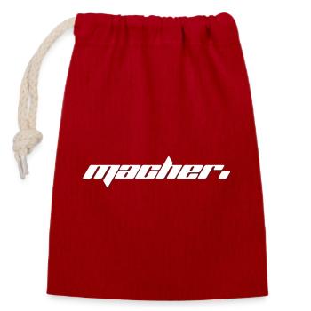 Macher - Verschließbarer Geschenkbeutel aus Baumwolle (14x20cm) - Rot - Vorne