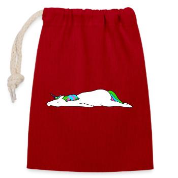 Unicorn Lazy DIY Costume Funny Magical Unicorn - Closable cotton gift bag (14x20cm) - red - Front