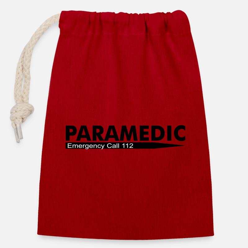 Paramedic Emergency Call 112 - Verschließbarer Geschenkbeutel aus Baumwolle (14x20cm) - Rot