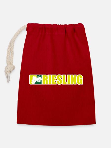 MLW - Team Riesling - Verschließbarer Geschenkbeutel aus Baumwolle (14x20cm) - Rot