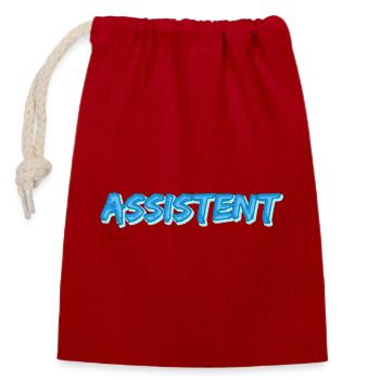 Assistant as a comic - Closable cotton gift bag (14x20cm) - red - Front