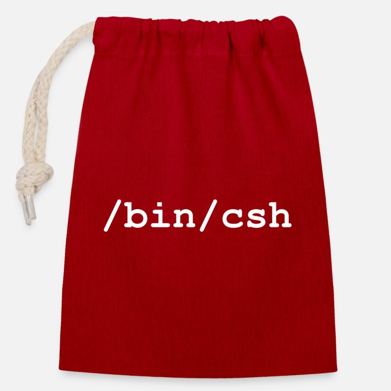 C shell - /bin/csh - Closable cotton gift bag (14x20cm) - red