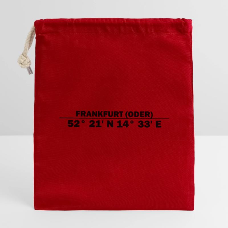 Frankfurt (Oder) Coordinates Closable cotton gift bag (14x20cm)