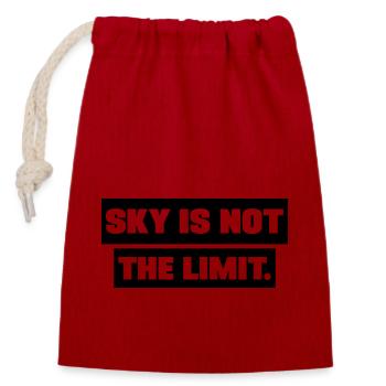 Sky is not the Limit motivation Sayings - Closable cotton gift bag (14x20cm) - red - Front