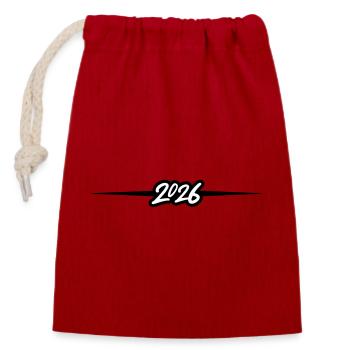 2026 Element - Closable cotton gift bag (14x20cm) - red - Front