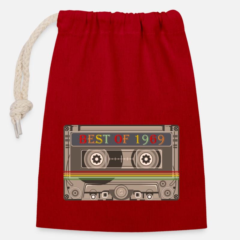 1969 - Closable cotton gift bag (14x20cm) - red